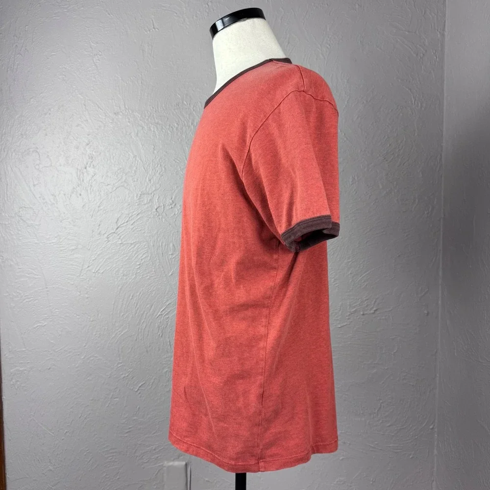 Vintage y2k Banana Republic Men's Large Orange Ringer Tee Cotton Skater casual